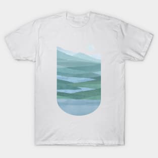 Abstract mountains landscape art T-Shirt